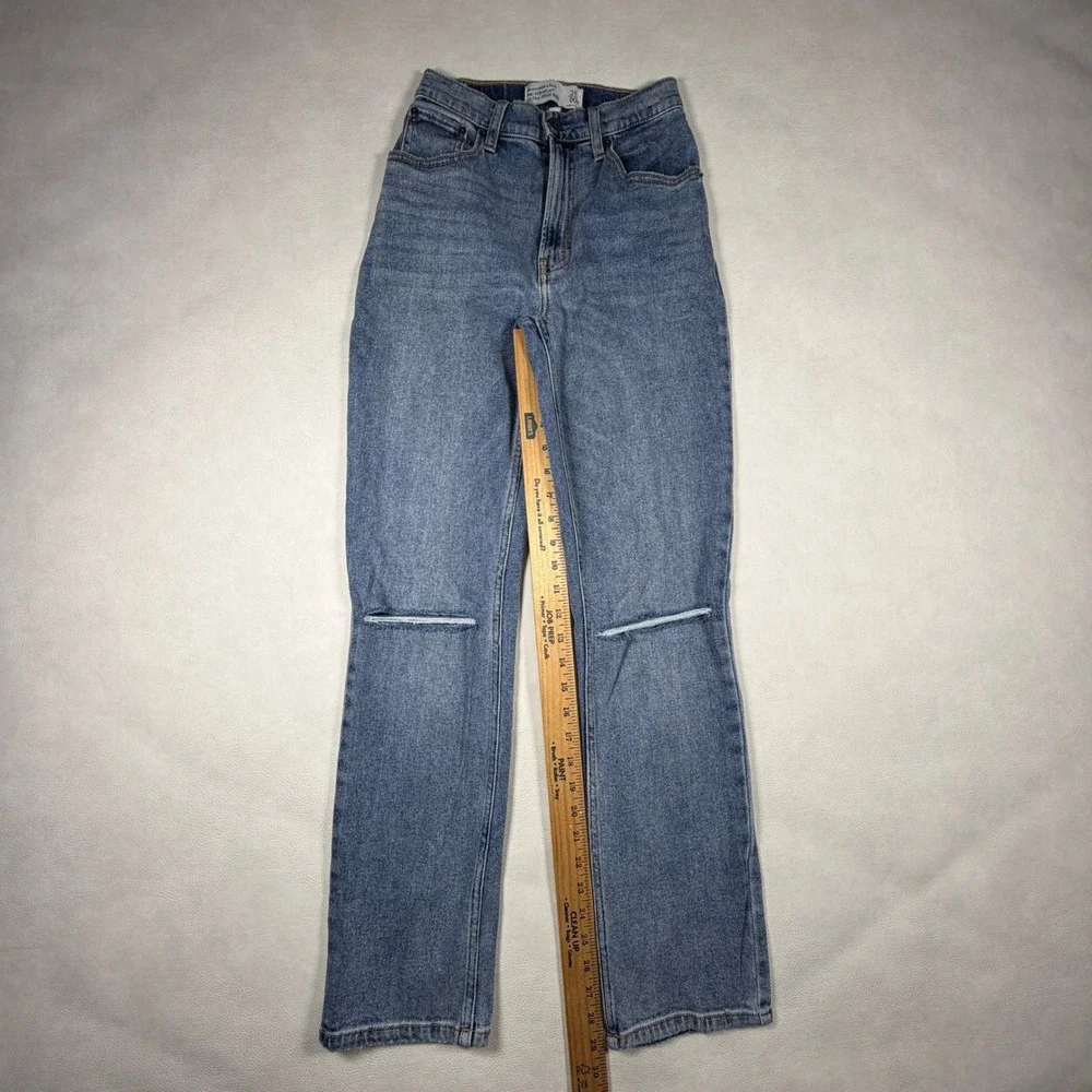 Abercrombie & Fitch 90s Straight‎ Ultra High Rise Curve Love Jeans Blue 24 00R